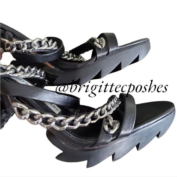 Camilla Skovgaard NWOT Black Chain Sandals Size 38 - Picture 12 of 14